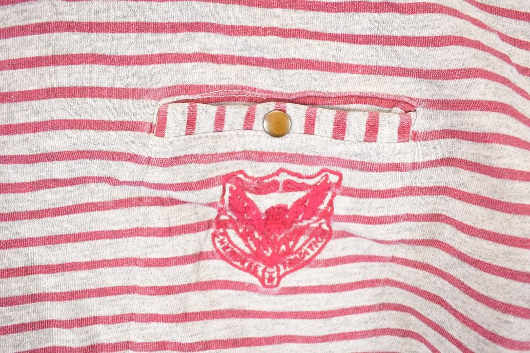 Vintage 1990s Cherokee Striped Graphic Print Turtleneck Sweatshirt Mens M