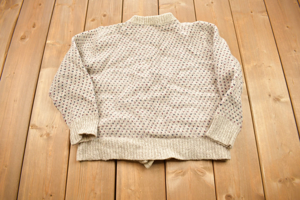 Vintage 1980s Heart Theme Knitted Cardigan Sweater