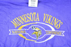 Vintage 1990s Minnesota Vikings Logo Athletic NFL Graphic Cropped T-Shirt Made In USA
