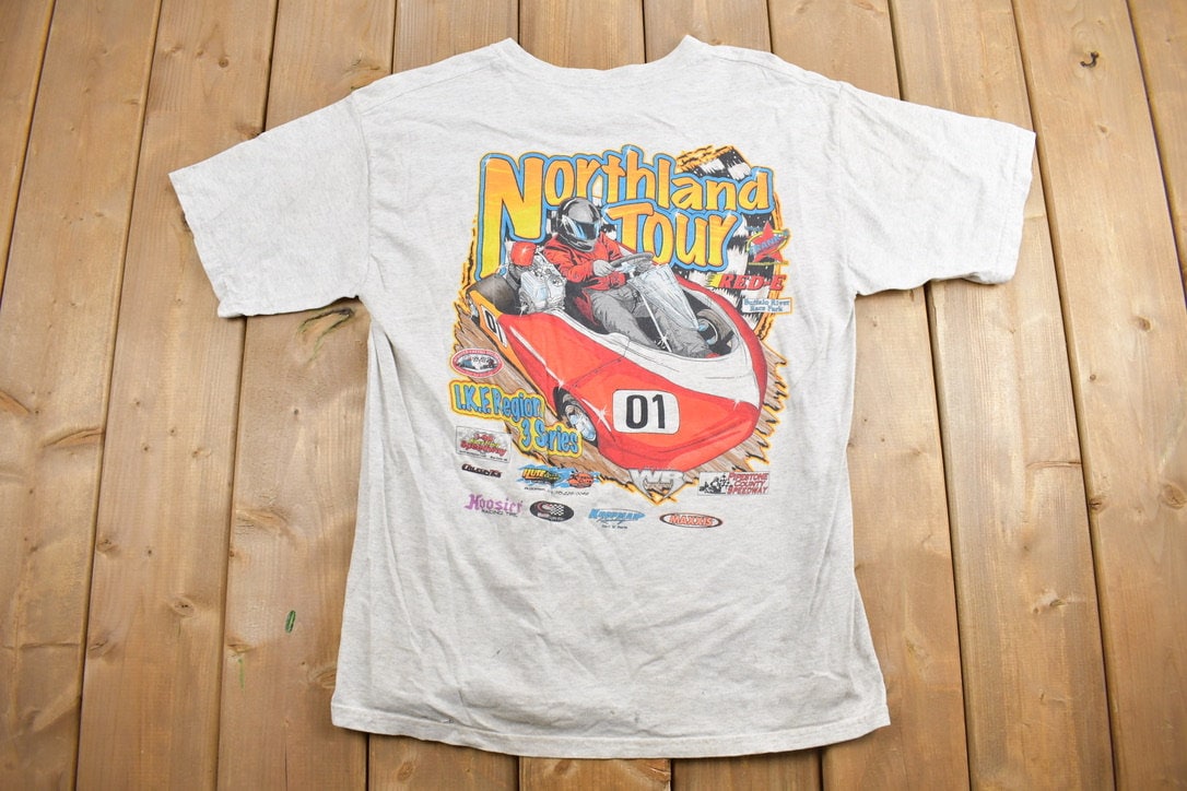 Vintage 1990s Northland Tour Racing Graphic T Shirt / Vintage T Shirt / Streetwear / Racing Graphic