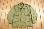Vintage 1980 Military Army Sateen Field Jacket