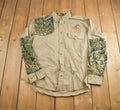 Vintage 1990s Cabelas Forest Camo Embroidered Blank Button Up Shirt