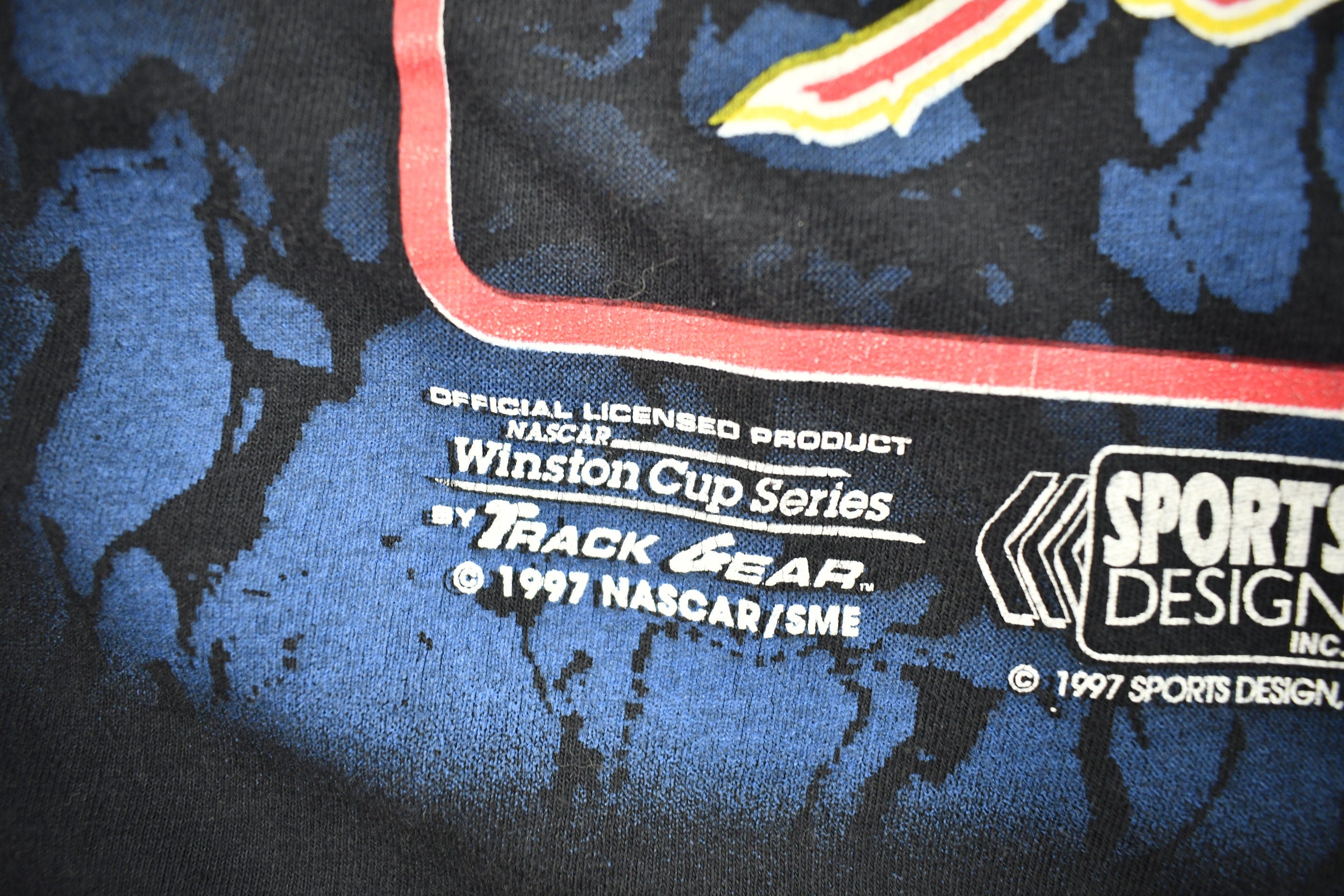 Vintage 1997 Rusty Wallace All Over Print NASCAR T-Shirt