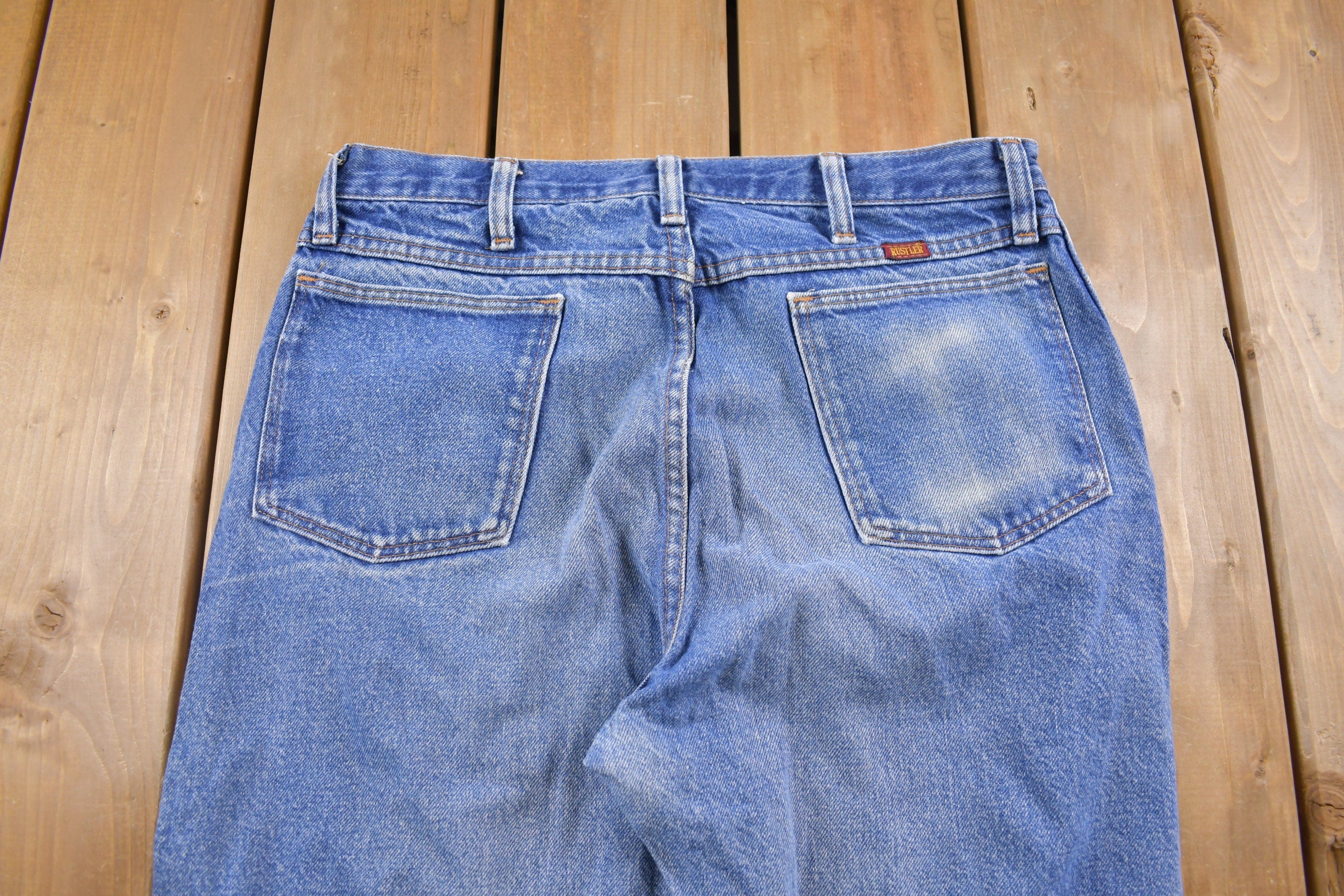 Vintage 1990's Rustler's Basic Blue Jeans 32 x 33