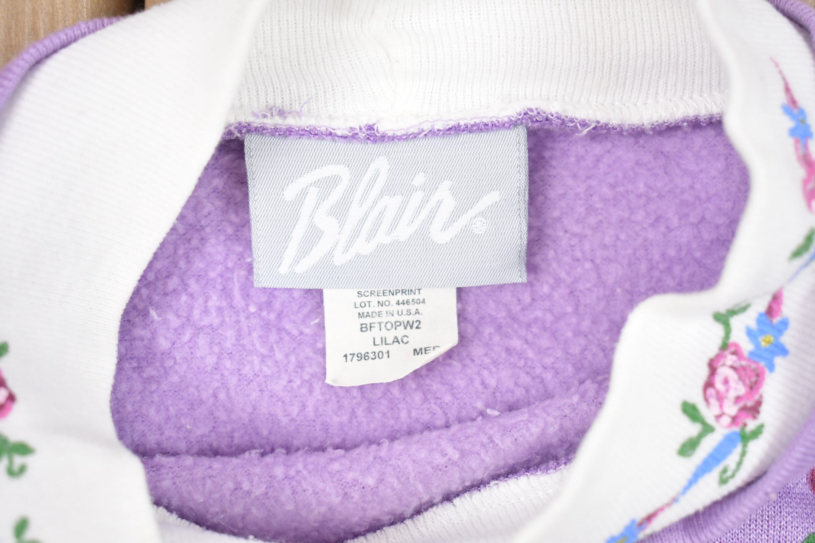 Vintage 1990s Blair Floral Mock Neck Crewneck Sweatshirt