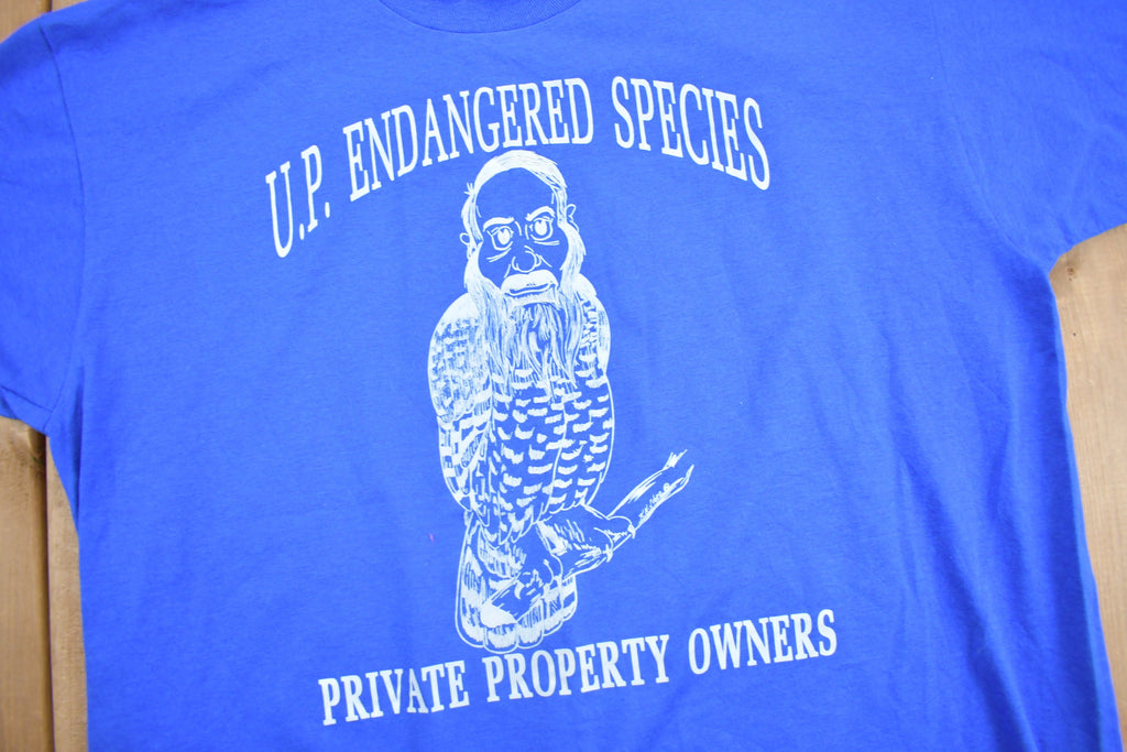 Vintage 1980s U.P. Endangered Species Private Property Owners Graphic T Shirt