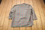 Vintage 1980s Blair Plaid Button Up Blazer Shirt