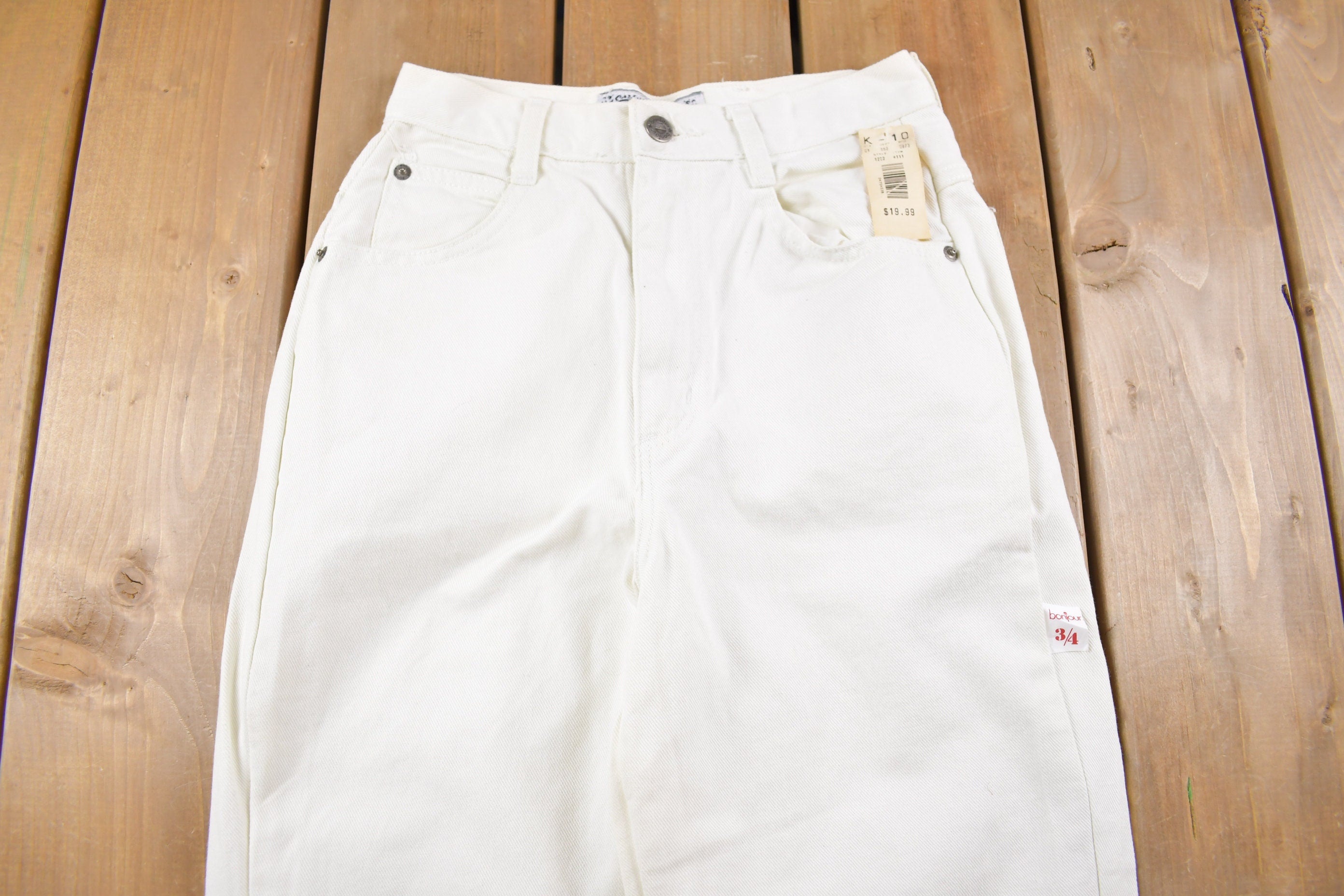 Vintage 1990's Brand New Bonjour White Jeans 24 x 30