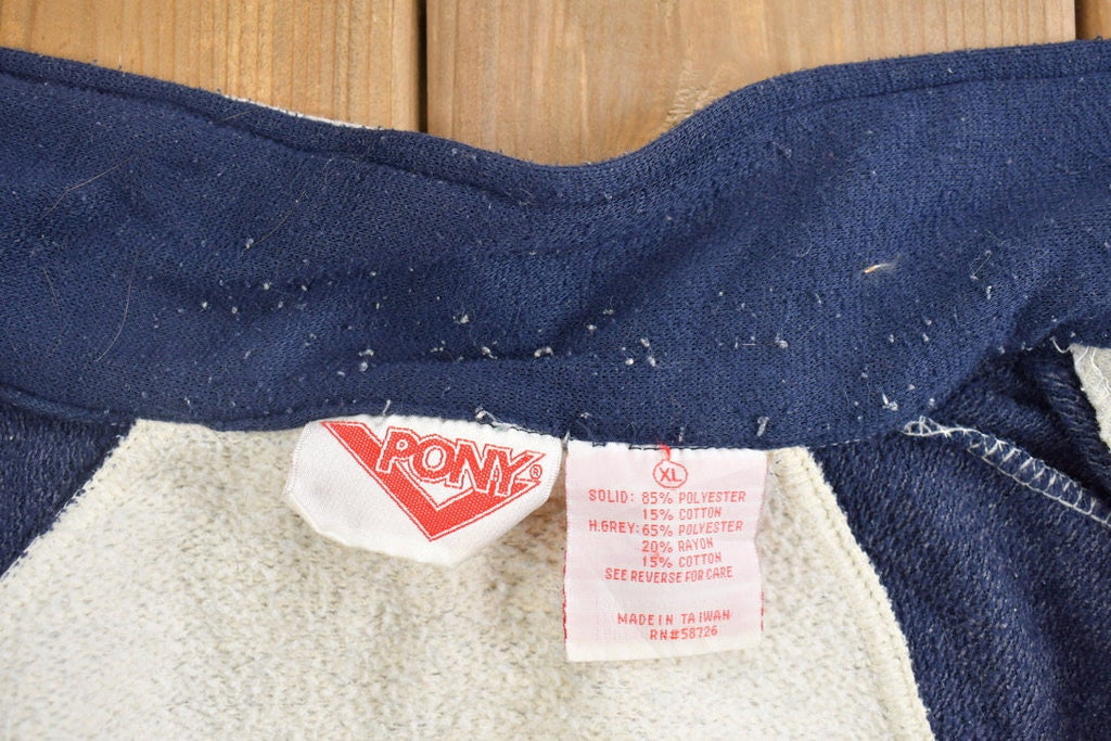 Vintage 1990s Pony Zip Up Colour Block Warm Up Sweatshirt