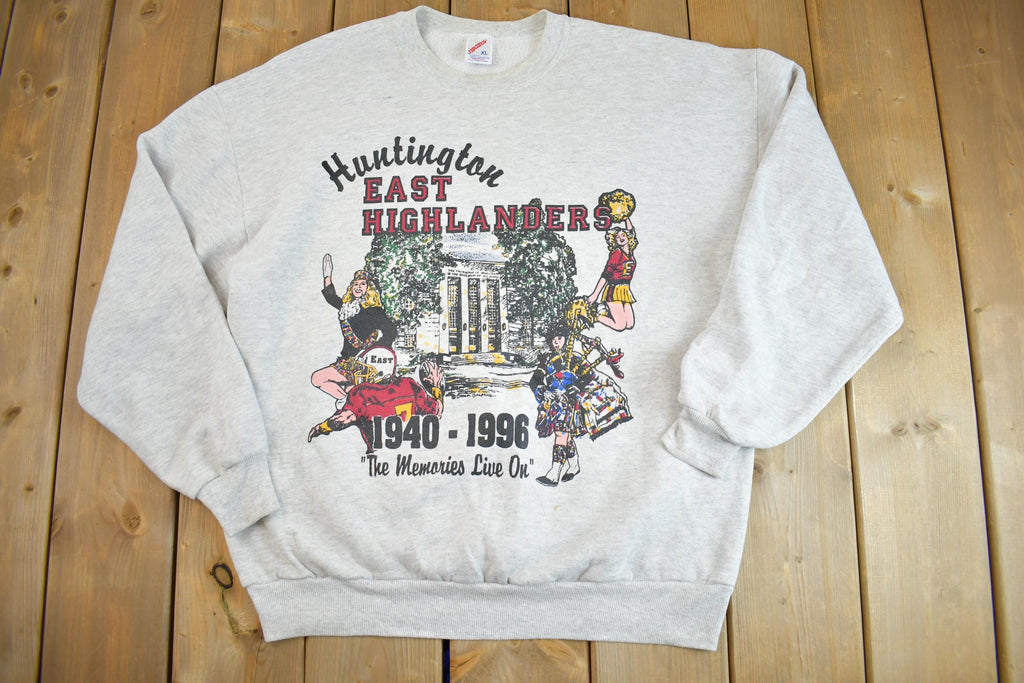 Vintage 1990s Huntington East Highlanders Souvenir Crewneck Sweatshirt - XL