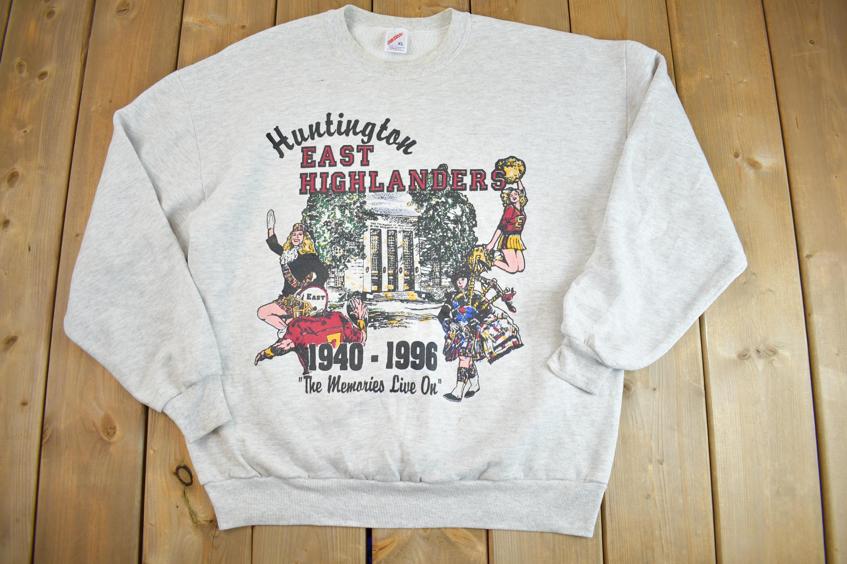 Vintage 1990s Huntington East Highlanders Souvenir Crewneck Sweatshirt - XL