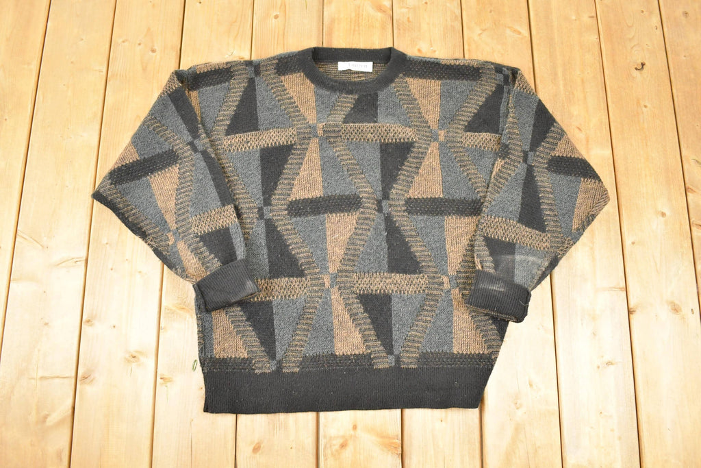 Vintage 1990s Jantzen Abstract Knit Crewneck Sweater Mens L