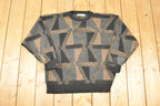Vintage 1990s Jantzen Abstract Knit Crewneck Sweater Mens L