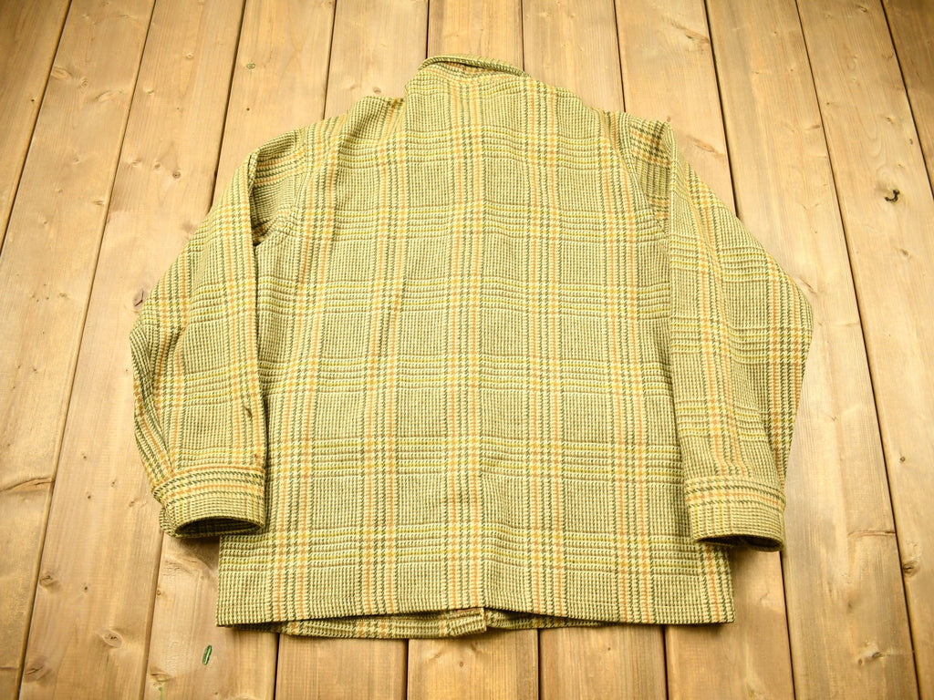 Vintage 1950s Woolrich Hounds Tooth Button Up Wool Hunting Jacket