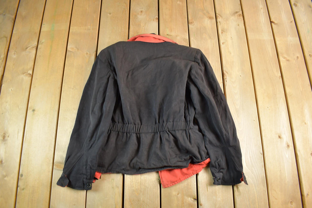 Vintage 1960s 1970s Reversible Zip Up Harrington Jacket Women's Small