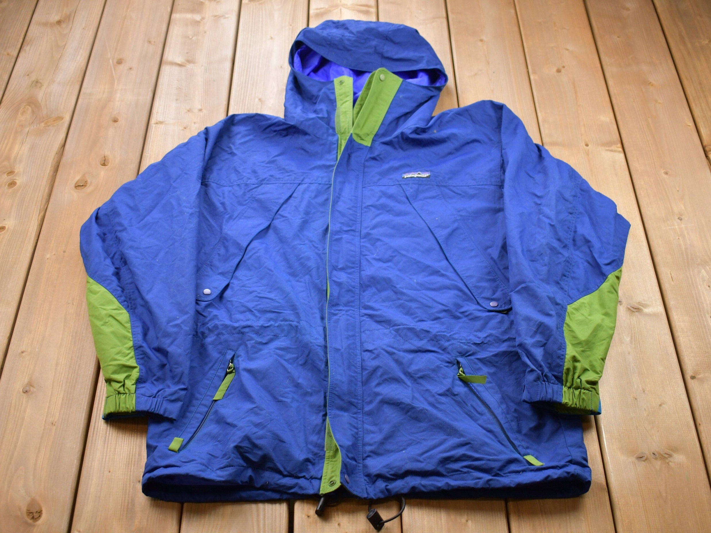 Vintage 1980s Patagonia Full Zip Color Block Windbreaker Jacket