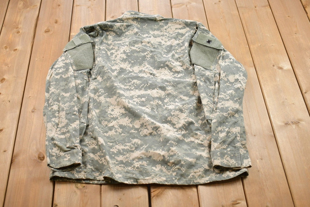 Vintage Military Digital Camo Button Up Shirt