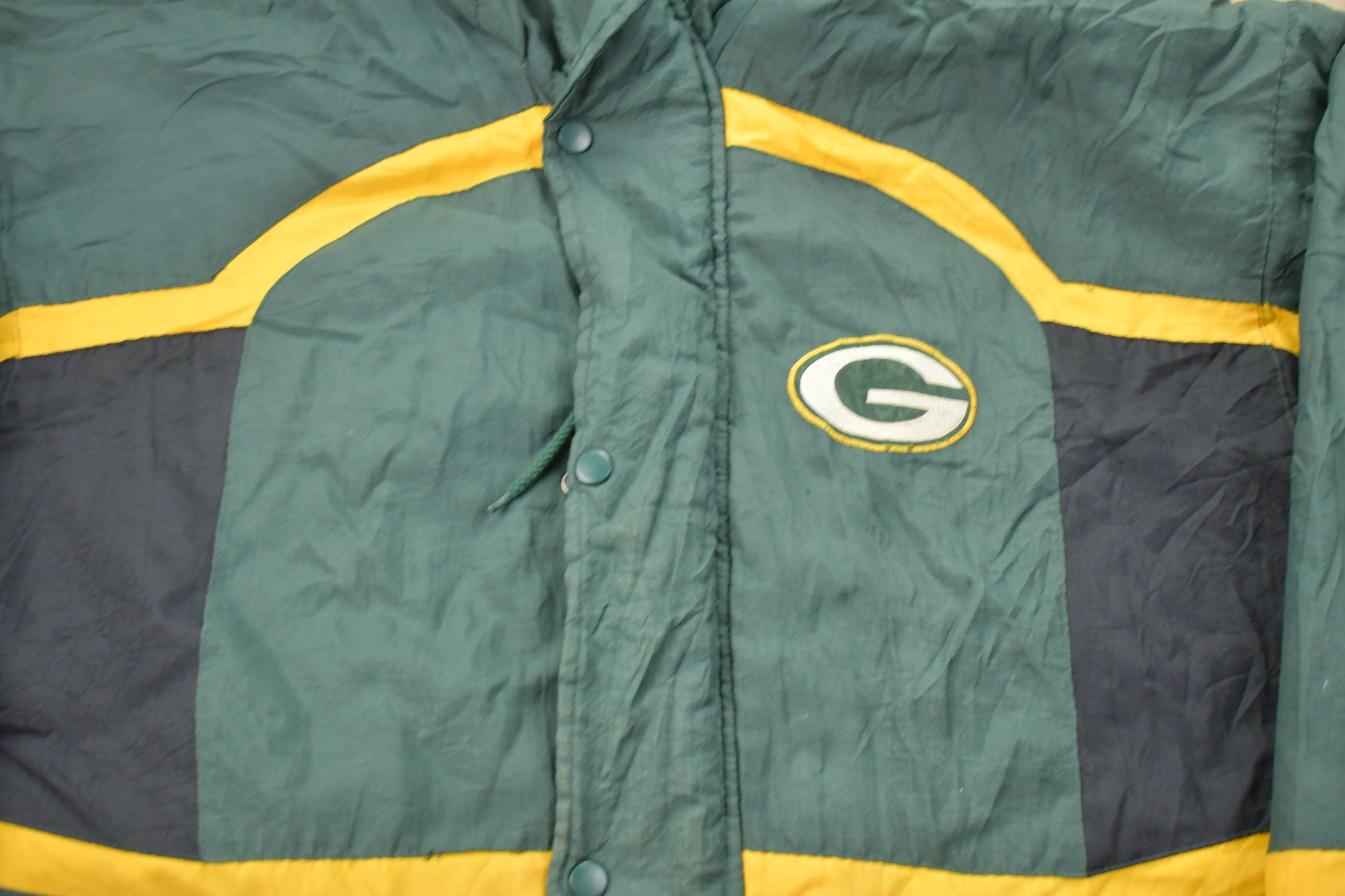 Vintage 1990s Green Bay Packers NFL Logo7 Game Day Puffer Jacket