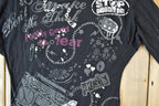 Women Vintage Vigoss Y2K Eighth Sin T-Shirt / Vigoss Grunge Skull Print / Contrast Stitch / Internet Famous Clothing / Over Dyed