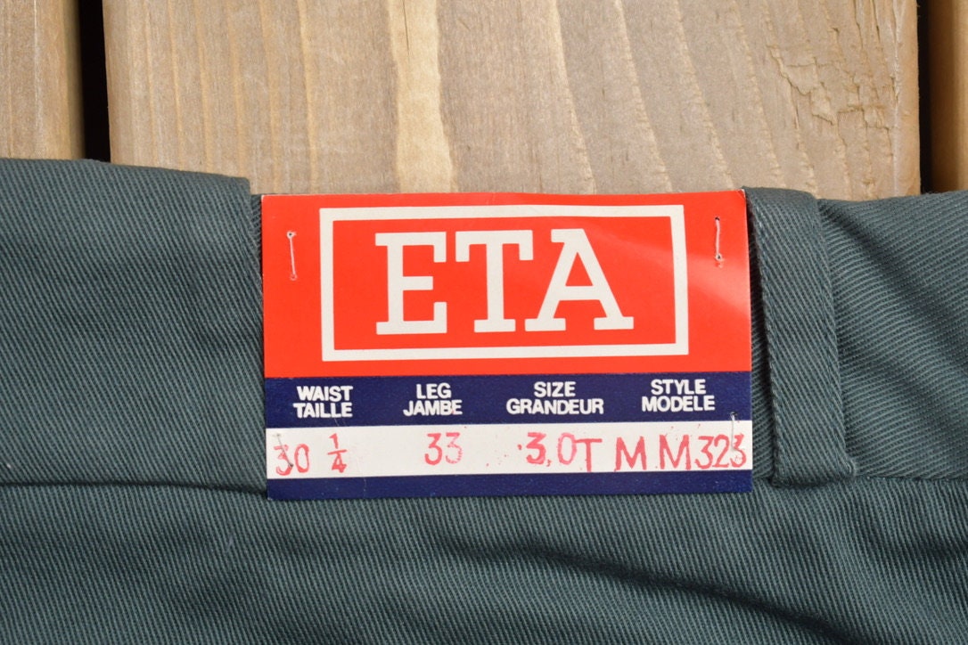 Deadstock Vintage 1980s ETA Pleated Trousers Size 29 x 31