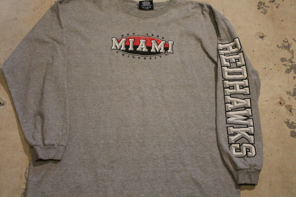 Vintage 1990s University Of Miami Redhawks Long Sleeve T Shirt