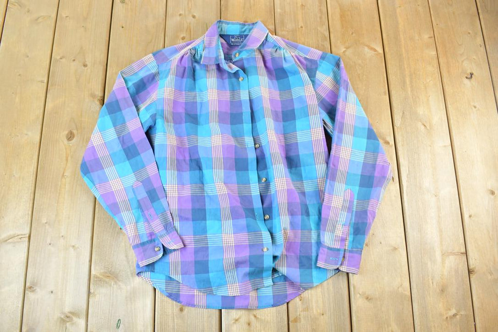 Vintage 1990s Woolrich Woman Plaid Button Up Shirt