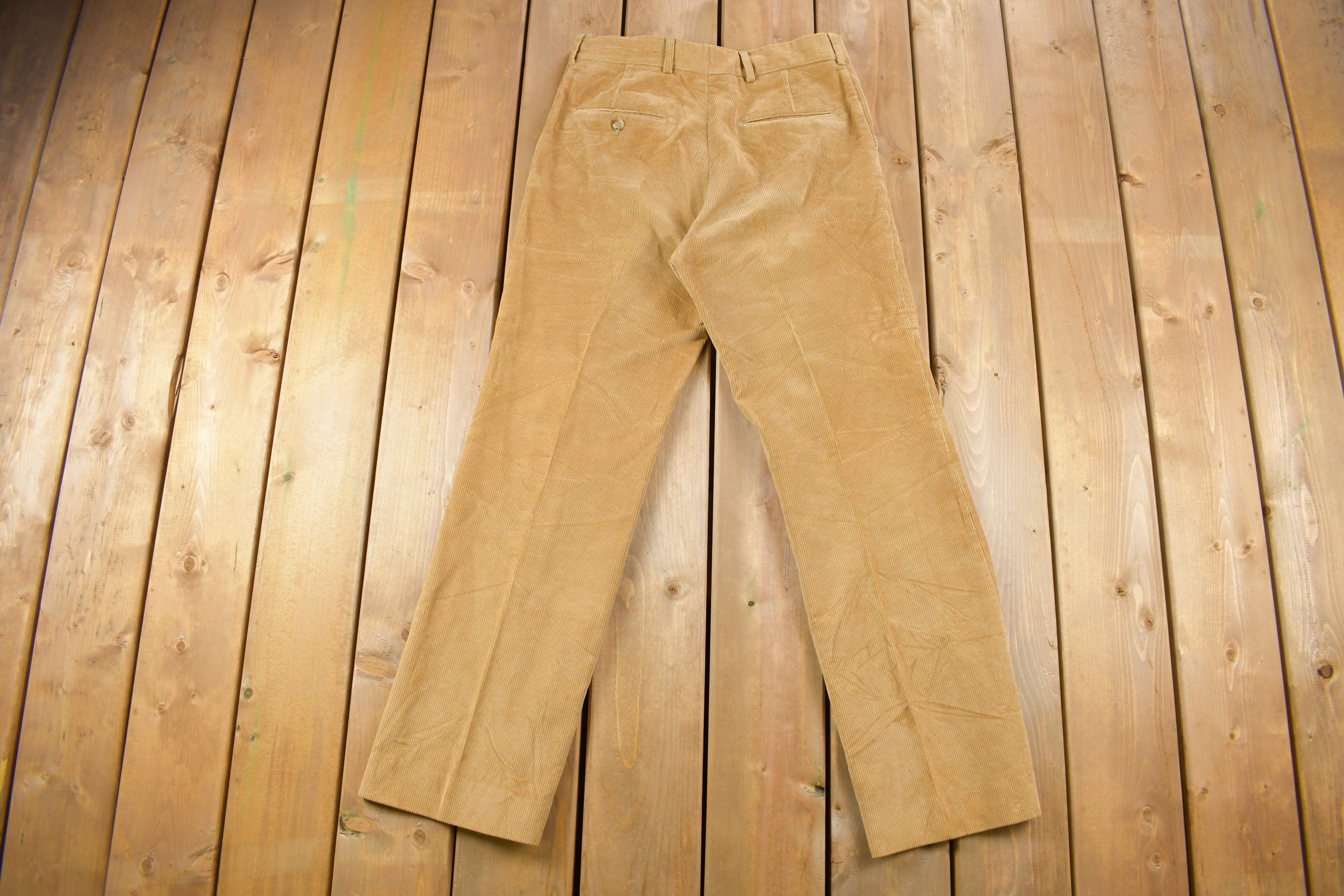 Vintage 1970s Sears Corduroy Flared Trousers Size 32 x 31
