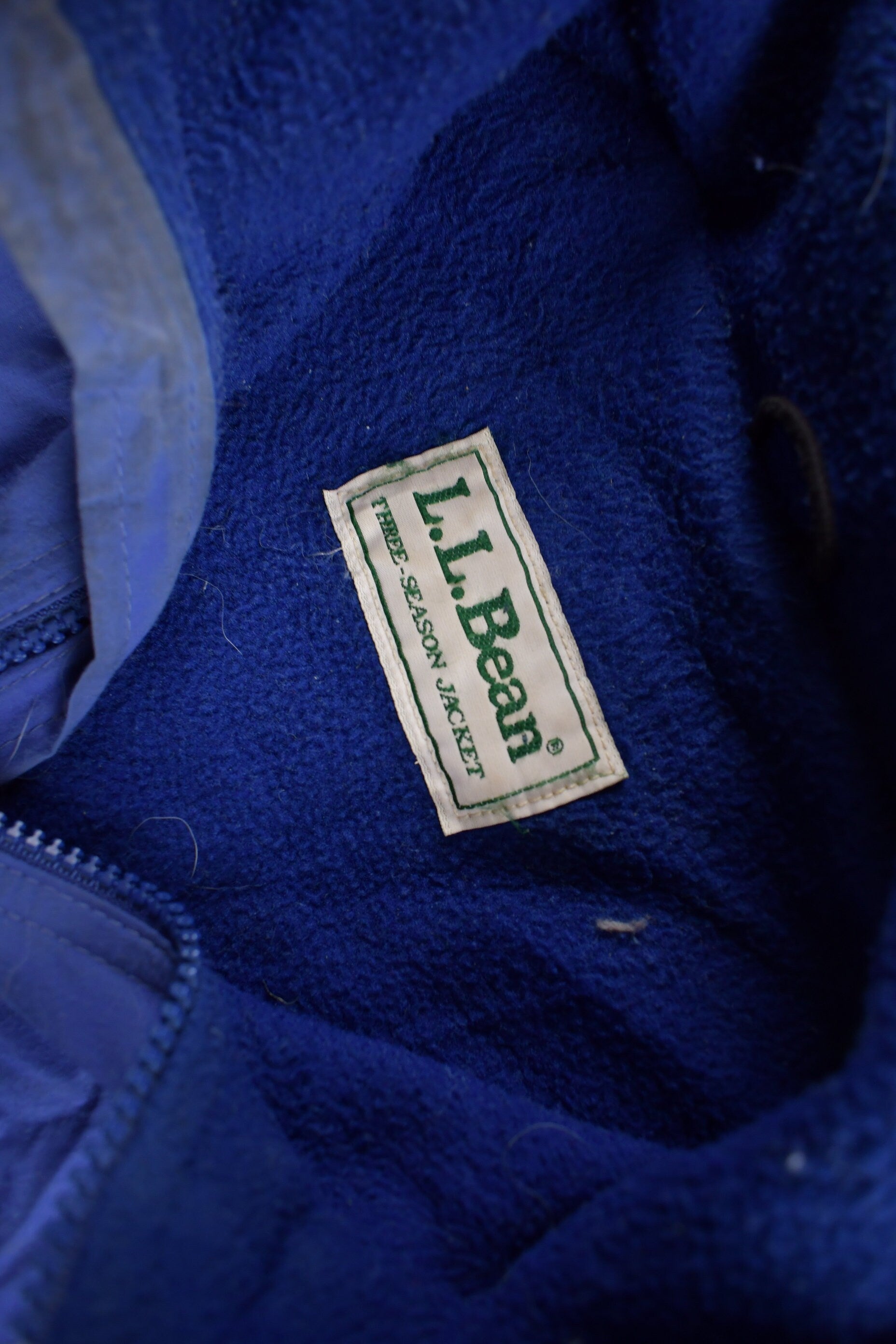 Vintage 1990s LL Bean Fleece Lined Three Season Warm Up Jacket