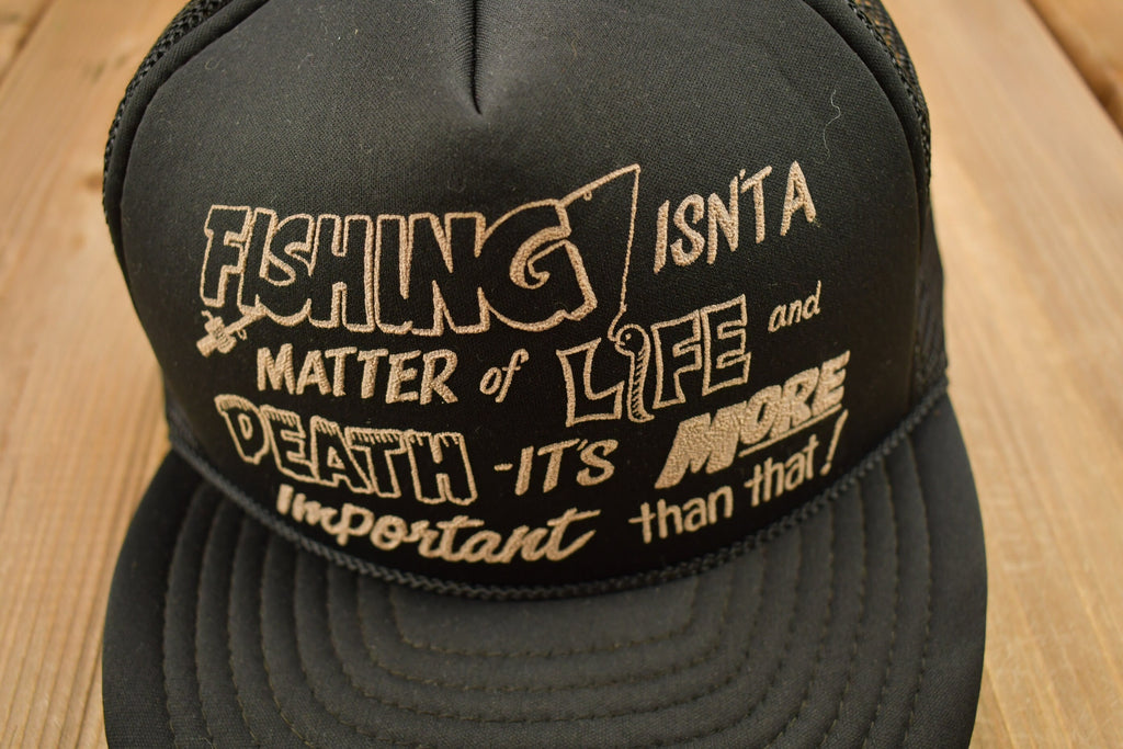 Vintage 1990s Funny Fisherman Theme Trucker Hat