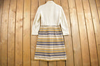 Vintage 1960s Damani Knits Dress  Collar  True Vintage  Retro Womenswear  Mod Fashion  Shirt Dress  Striped