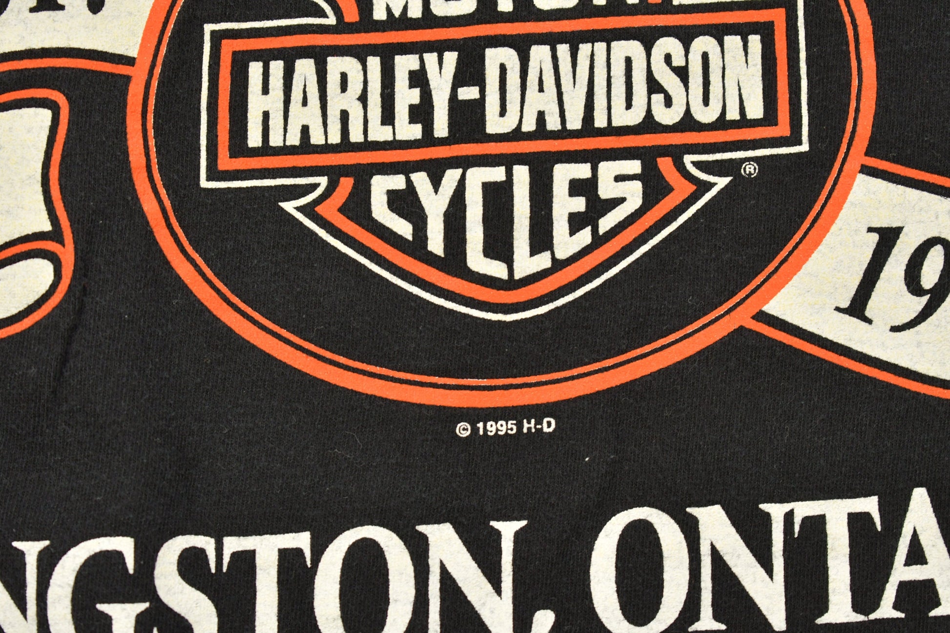 Vintage 1995 Motorsport Plus Harley Davidson Motorcycles Brute Force Kingston Ontario T-Shirt