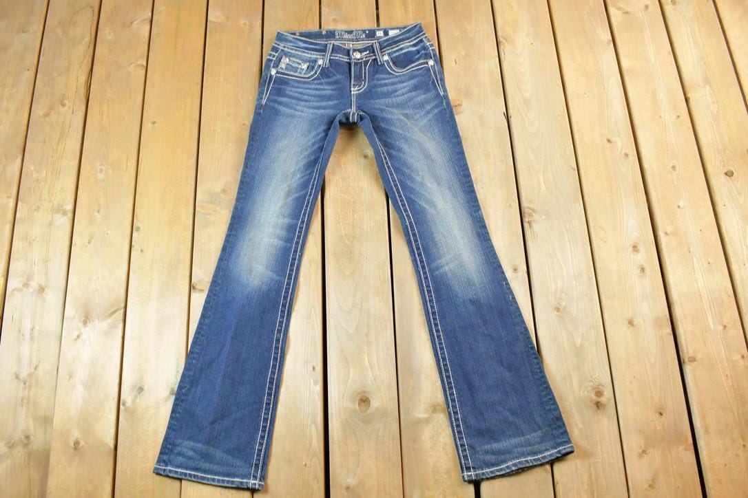 Vintage Y2K Miss Me Bedazzled Low Rise Jeans Size 26x31