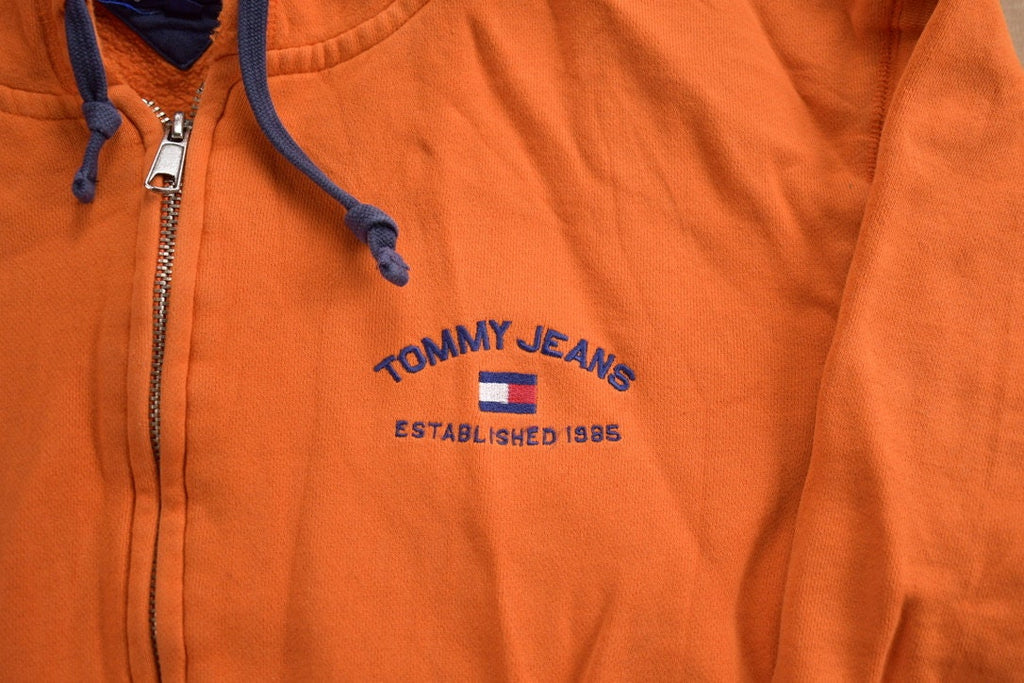 Vintage 1990s Zip Up Tommy Jeans Graphic Hoodie