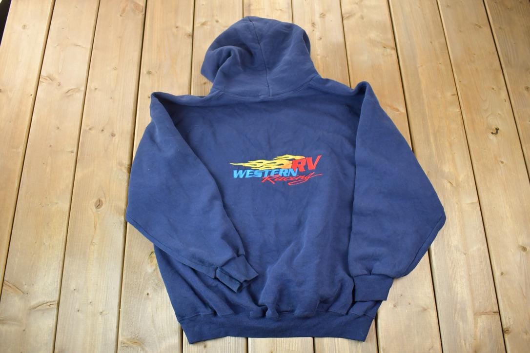 Vintage 1990s Western RV Racing Russell Heavyweight Hoodie Sweatshirt