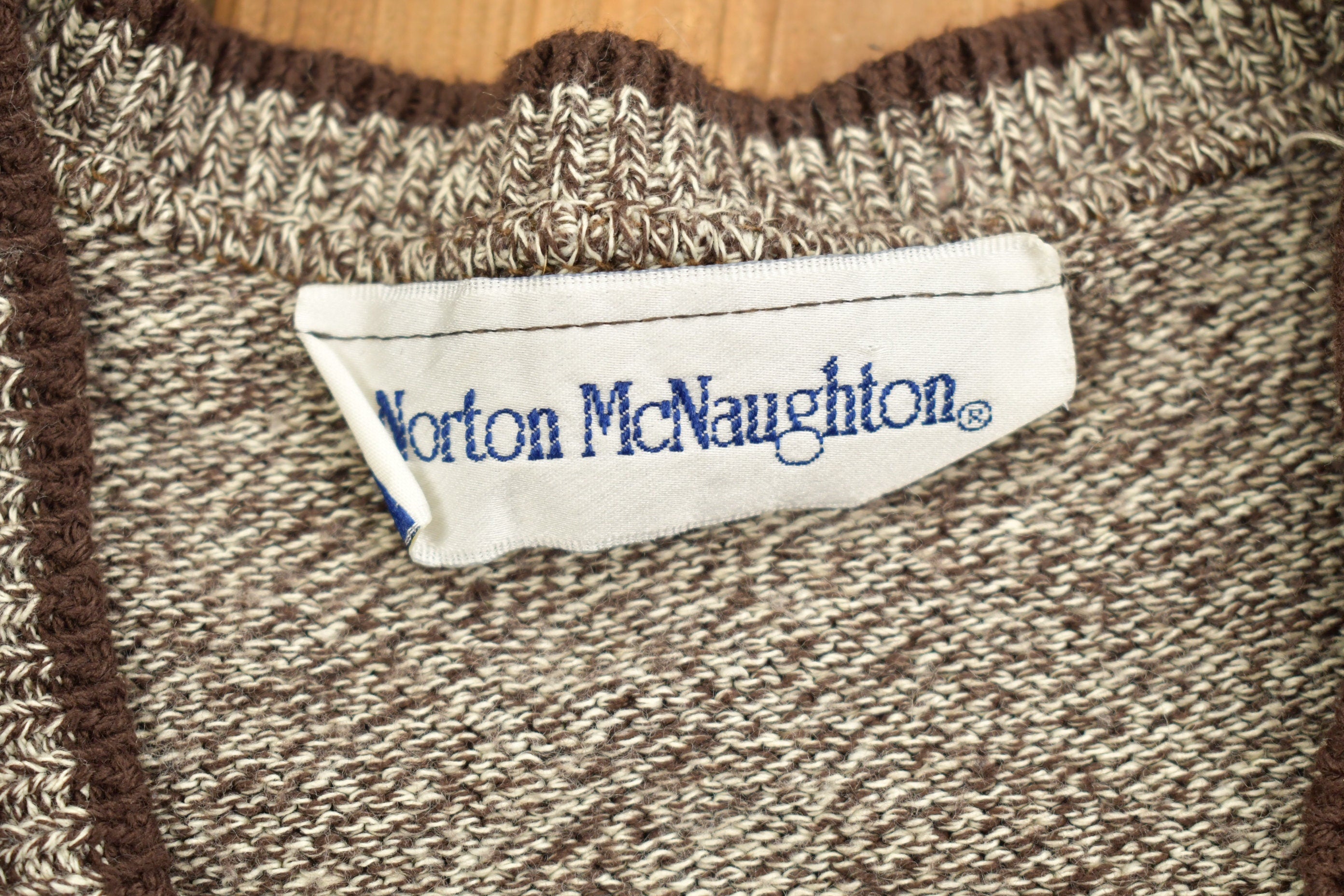 Vintage 1980s Norton McNaughton Knit Cardigan Sweater Vest