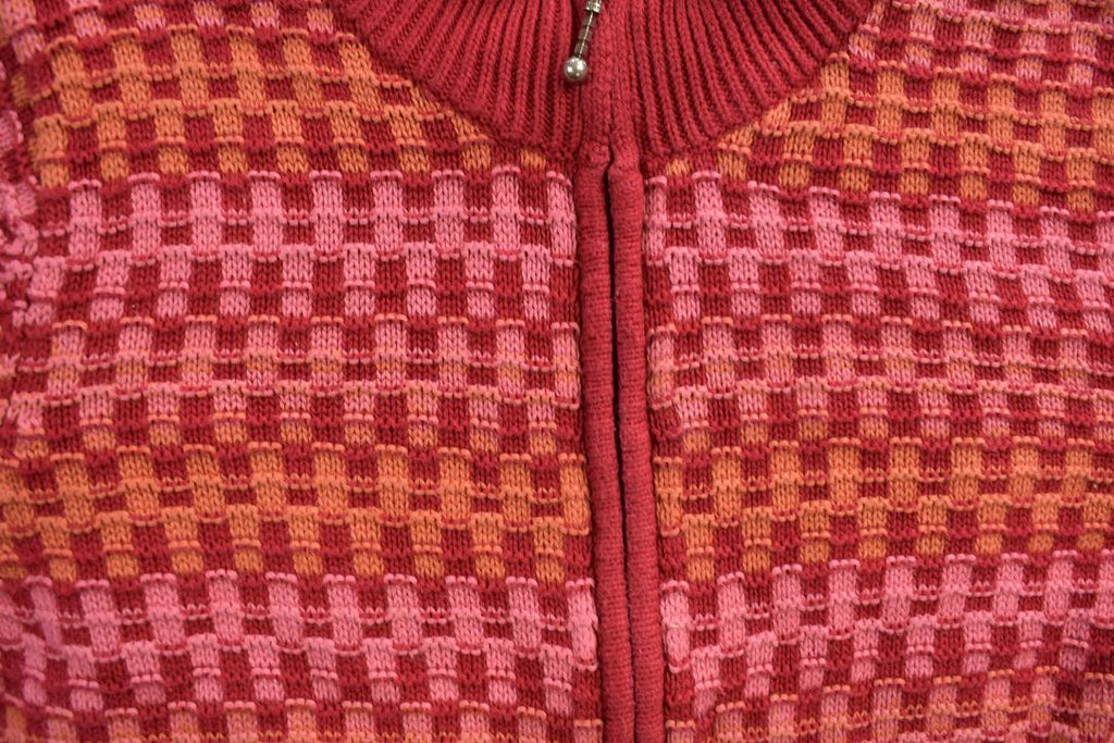 Vintage 1990s Christopher & Banks All Over Print Full Zip Knitted Sweater