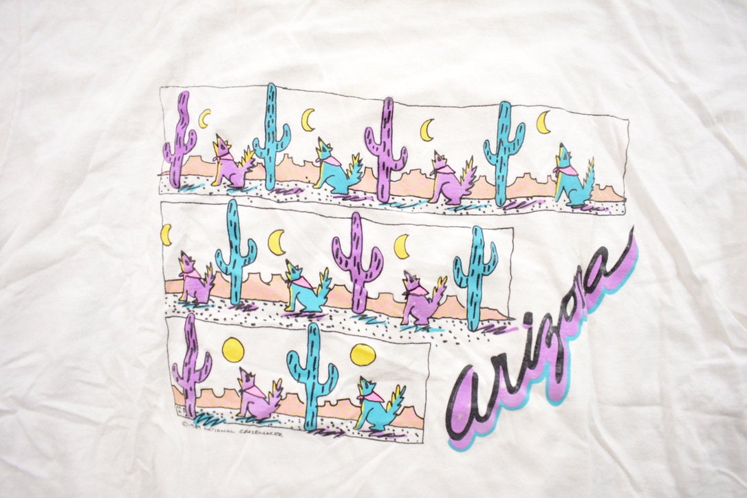 Vintage 1989 Arizona Colorful Desert Souvenir T Shirt