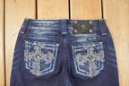 Vintage Deadstock Y2K Miss Me Bedazzled Low Rise Jeans Women's Size 26x31