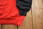 Vintage 1980s Blank Black Red Raglan Crewneck Sweatshirt