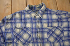 Vintage 1990s Sierra Pacific Distressed Plaid Button Up Flannel Shirt Size XL