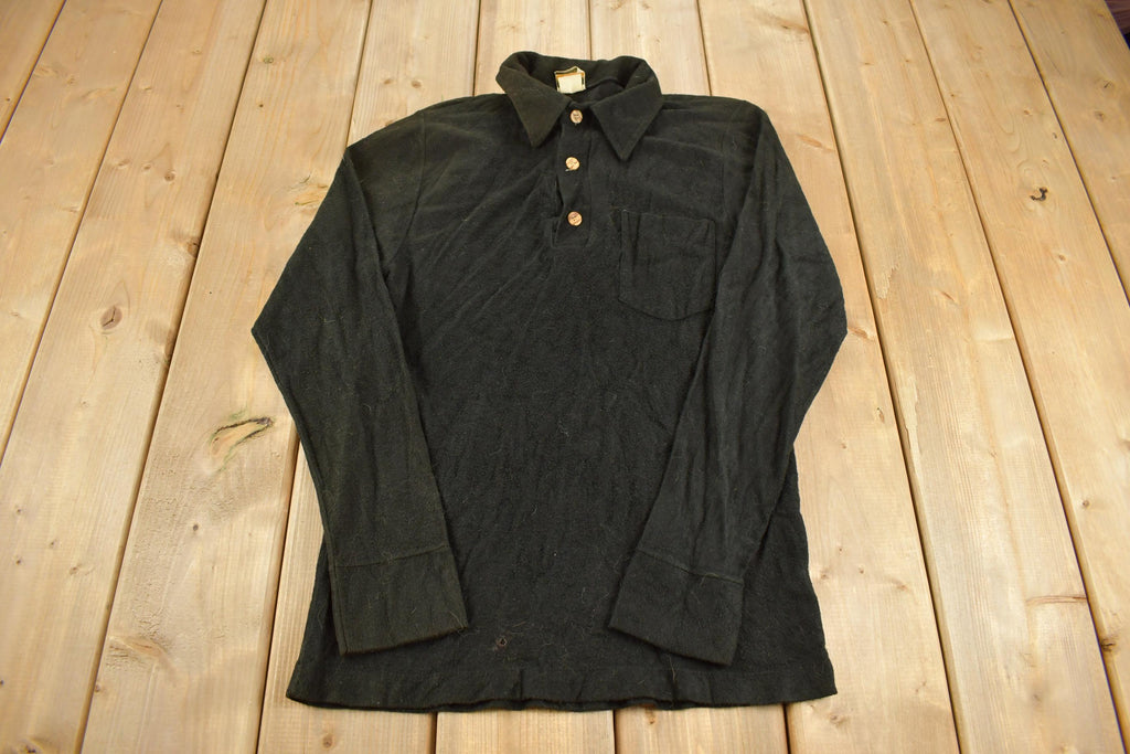 Vintage 1970s Long Sleeve Polo Shirt Made In USA