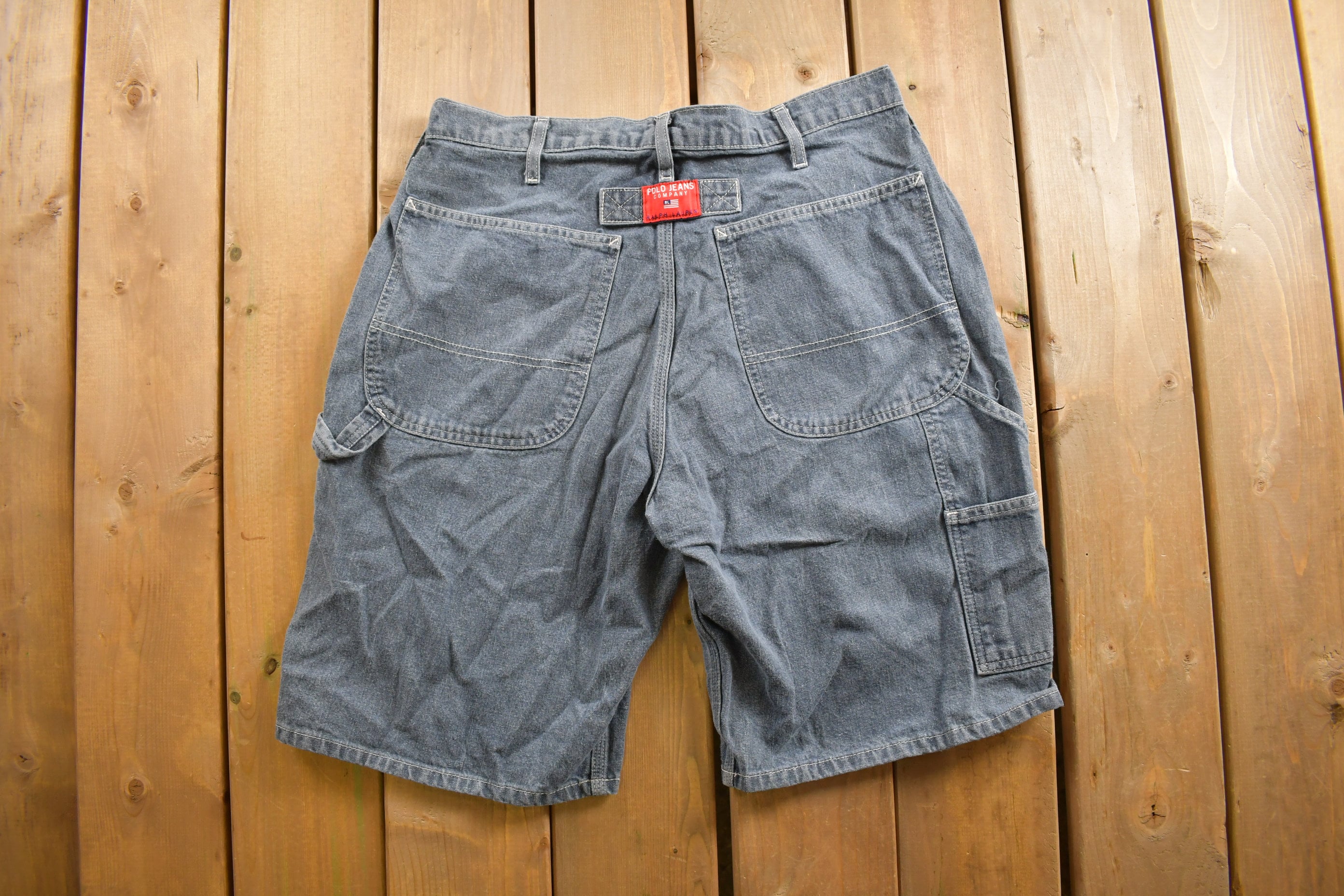 Vintage 1990s Polo Jeans Company Carpenter Shorts Size 33 x 10