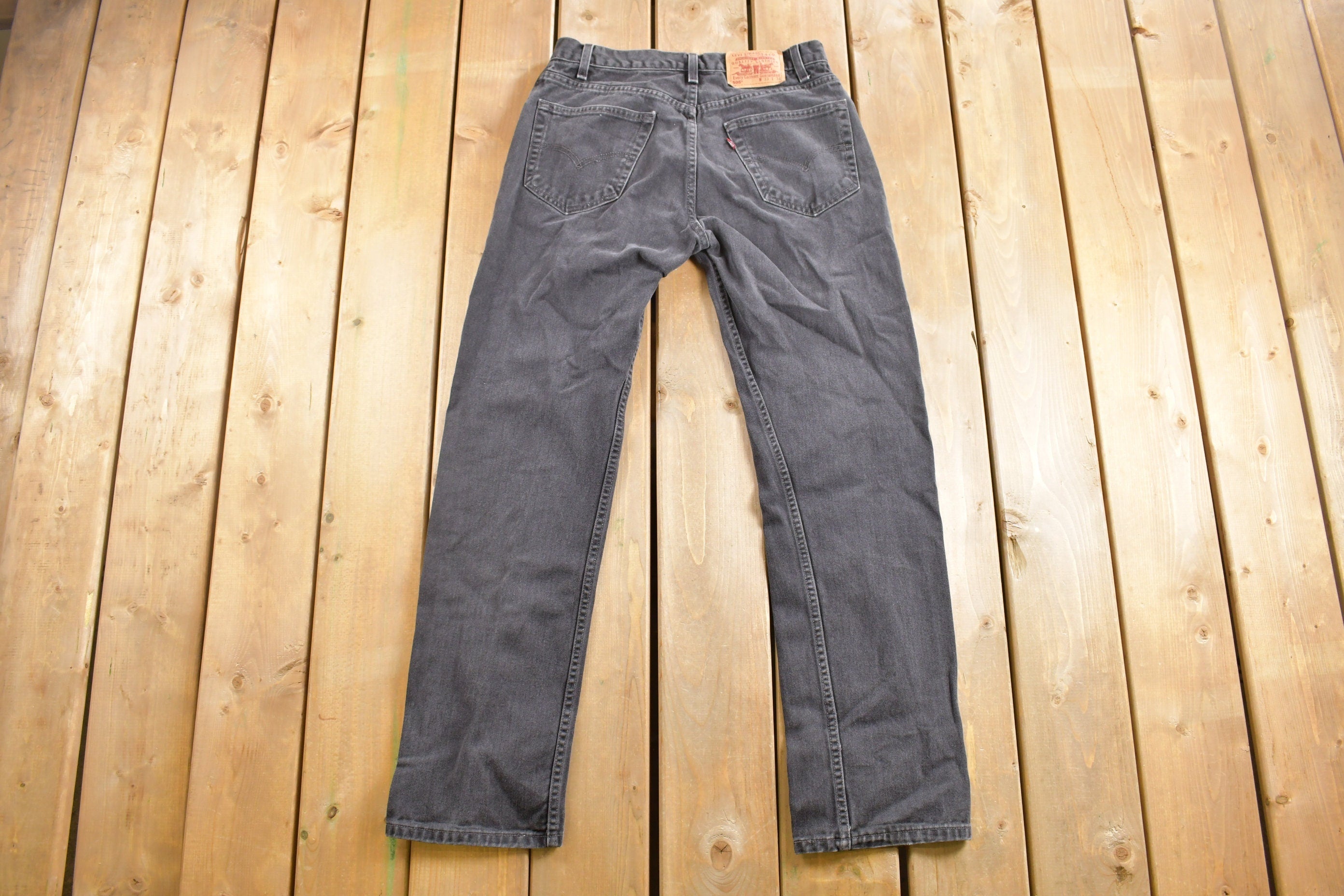 Vintage 1990s Levi's 505 Red Tab Black Denim Jeans Size 31 x 31