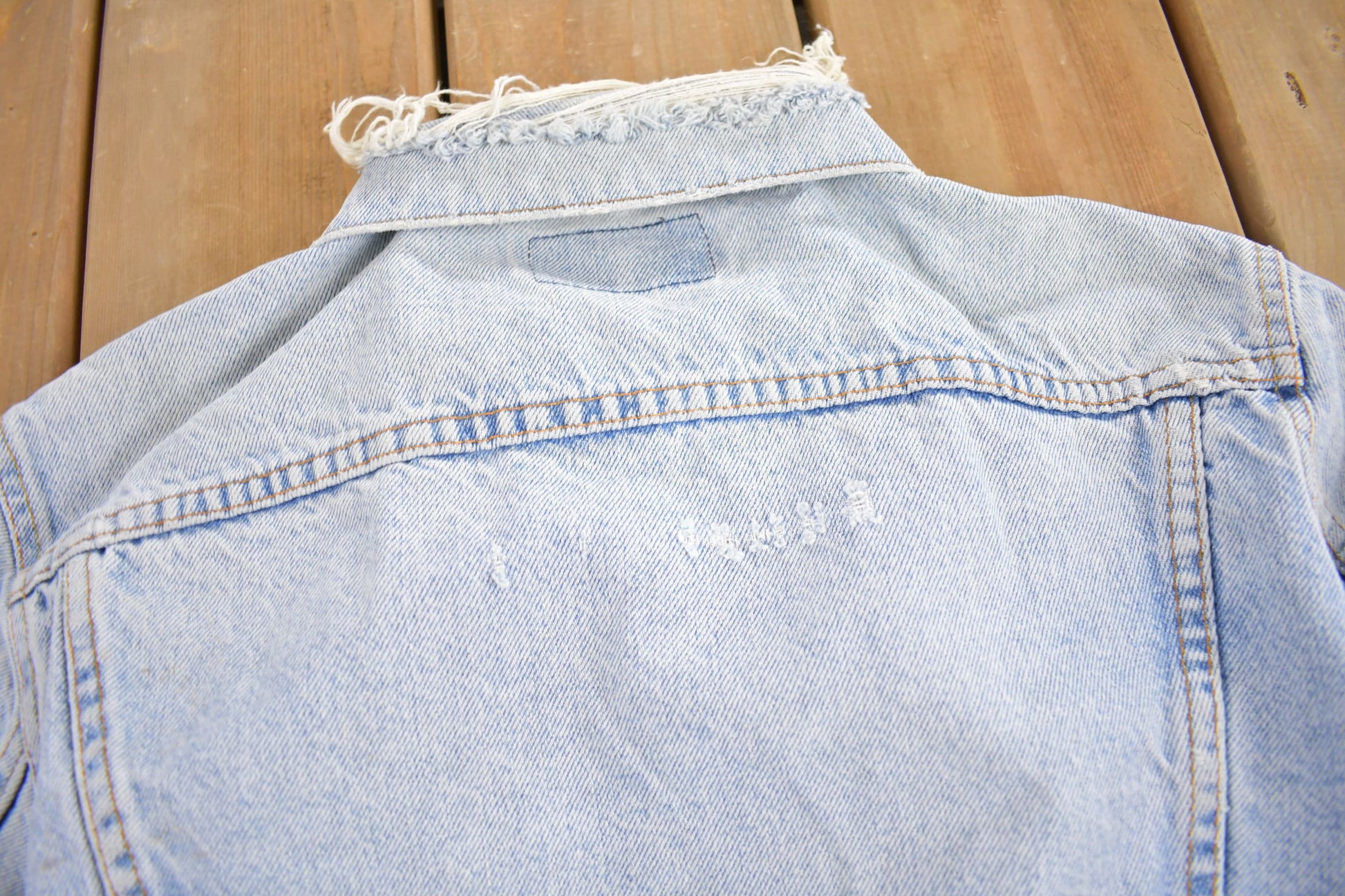 Vintage 1970s Levi's Jean Jacket  Vintage Distressed Denim  Streetwear  Made In USA  Light Wash