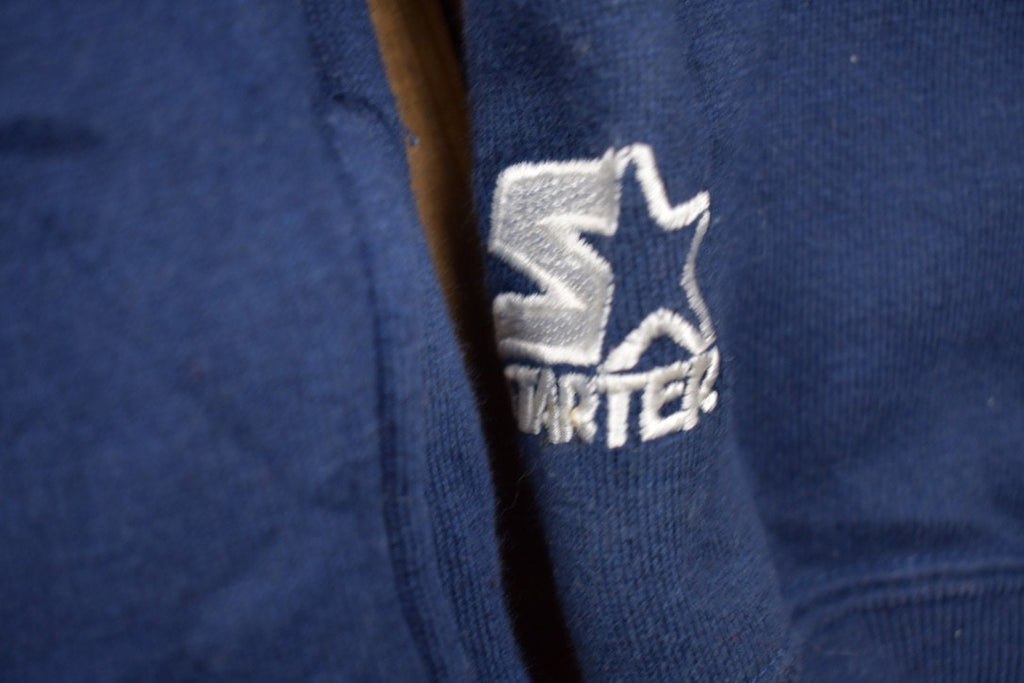 Vintage 1990s Starter Blank Blue Hoodie