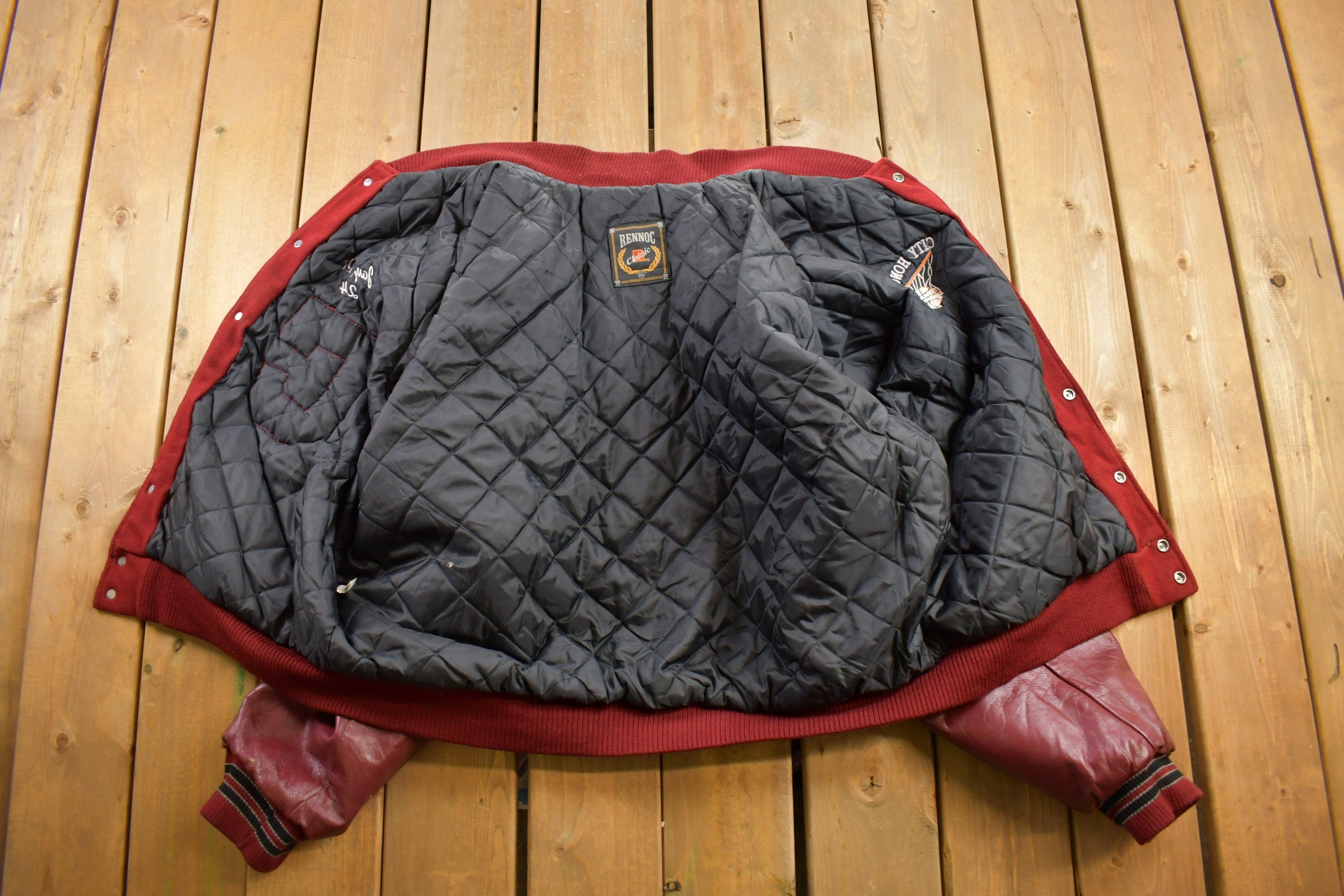 Vintage 1980s City Honors Leather Varsity Jacket