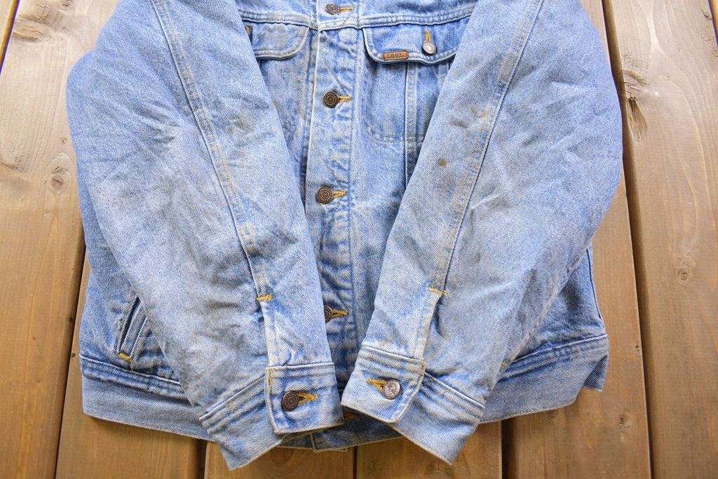 Vintage 1980s Lee Riveted Blanket Lined Jean Jacket