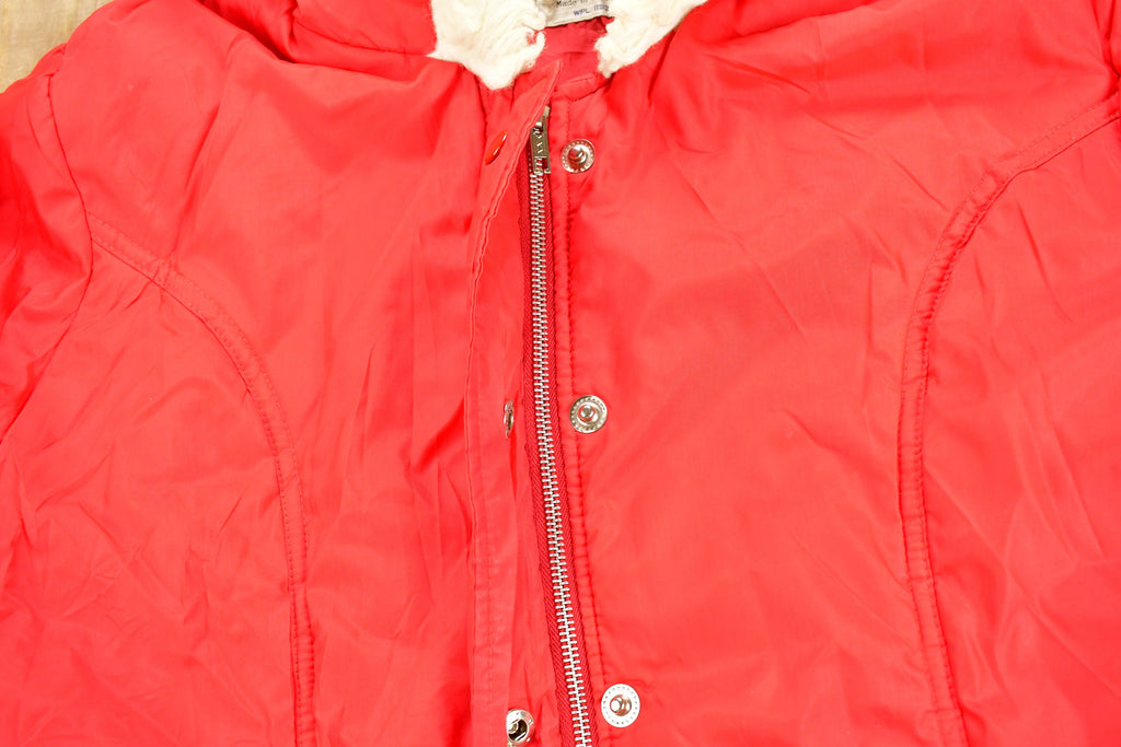 Vintage 1980s MG Full Length Red Windbreaker Jacket