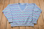 Vintage 1980s Bellagio Deep V Knitted Sweater