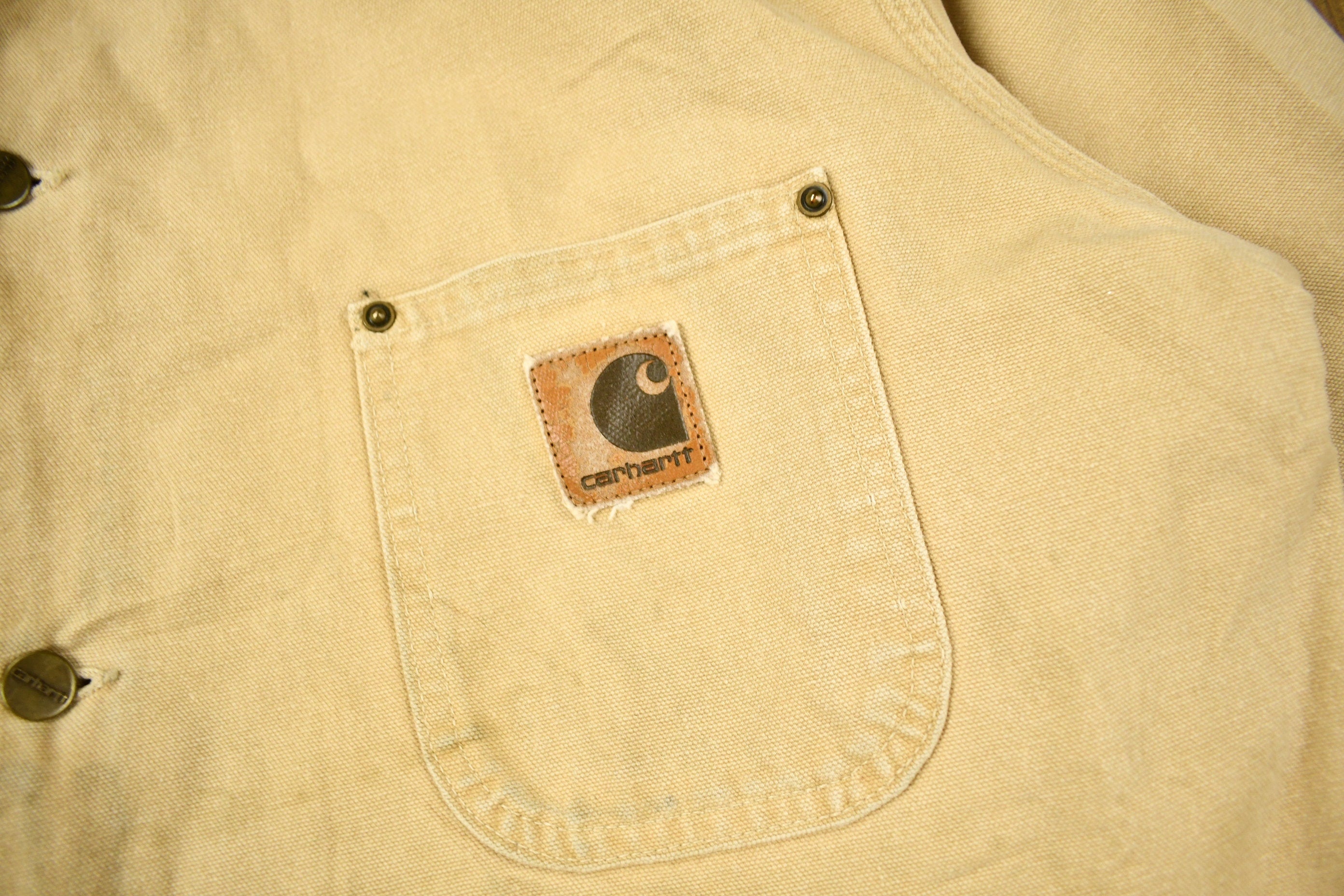 Vintage 1980s Tan Carhartt Chore Coat